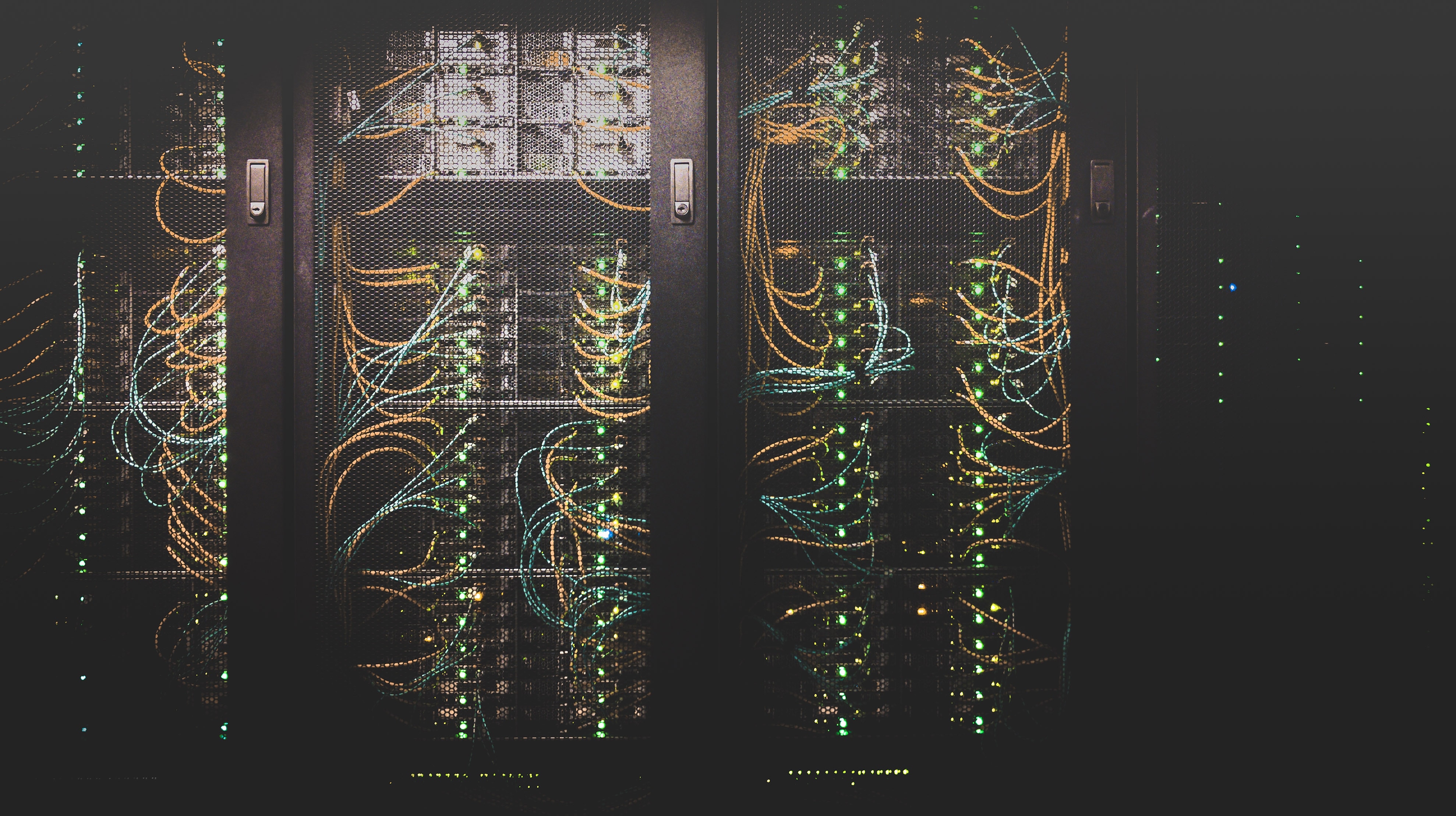 Server racks containing network equipment